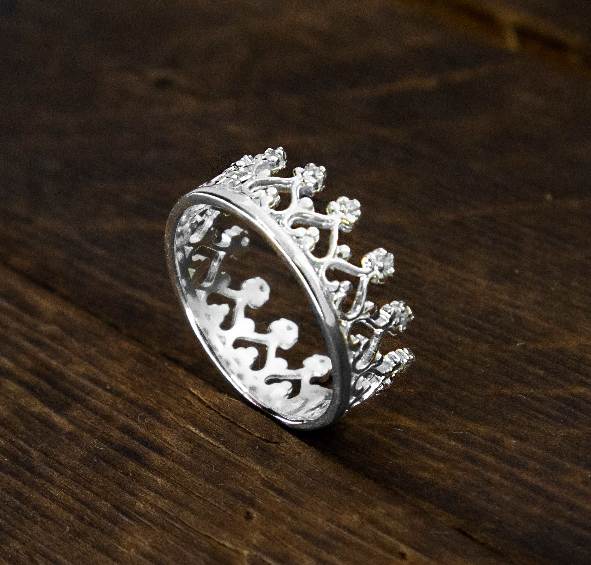 Silver Crown Ring 925 Sterling Silver Crown Ring Princess Etsy