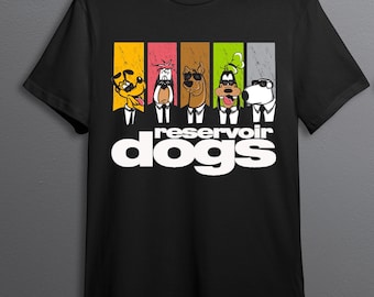 Funny Reservoir Dogs T shirt, featuring Pluto, Droopy, Scooby Do, Goofy and Brian