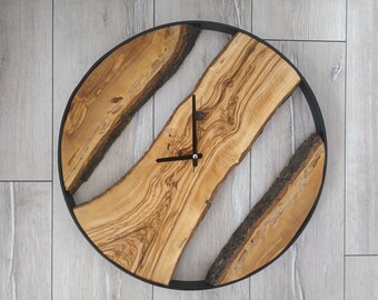 Awesome Natural Clock Gift,Big Live Edge Clock, 20 inches Wood Clock, Rustic Wood Clock,Large Farmhouse Clock,Wooden Clock,Housewarming Gift