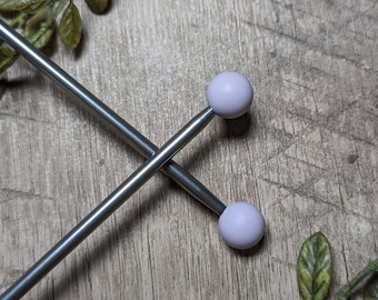Lavender Round Sphere Stitch Stoppers, Knitting Needle Point Protectors, Ball Shaped Knitting Notions, Knitting Tool, Stitch Holder