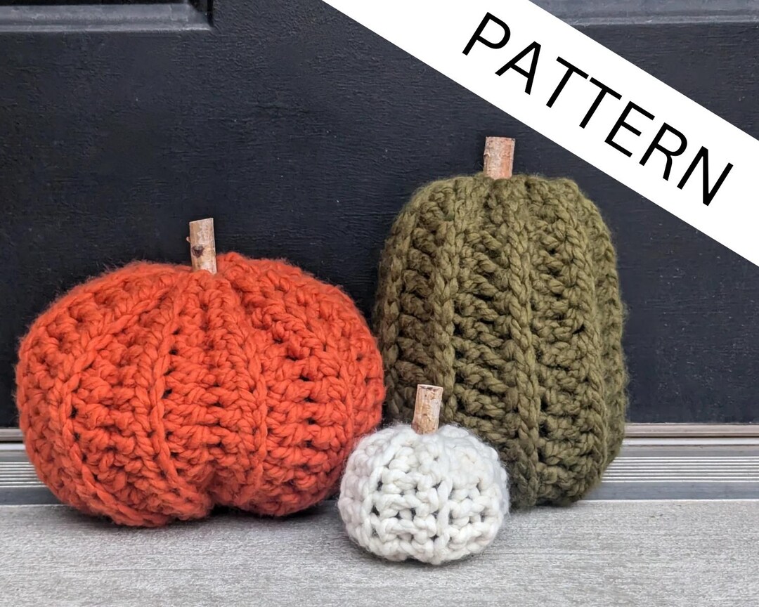Pumpkin Trio CROCHET Pattern Fall Decor Market Makes Beginner Pattern ...