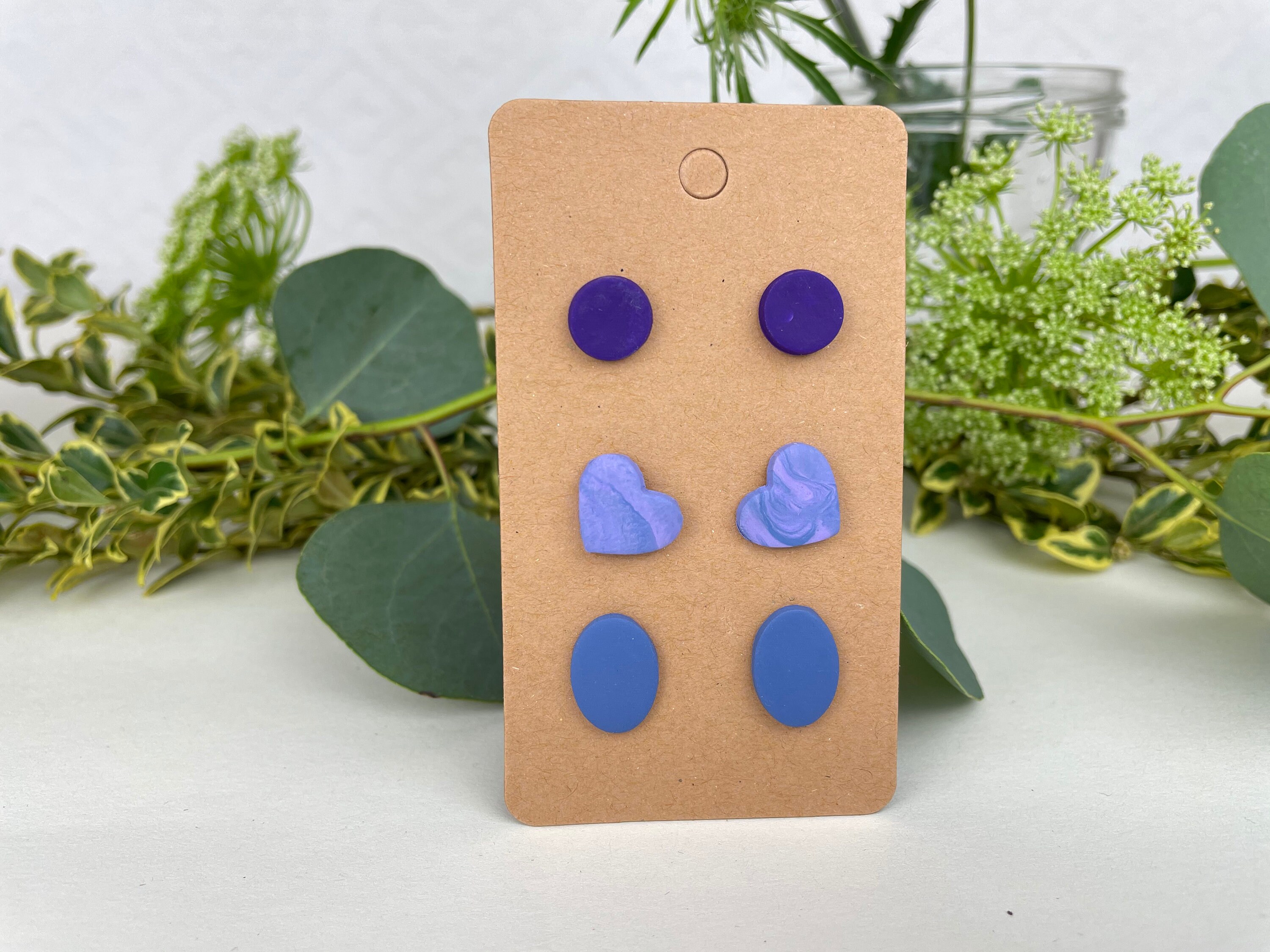 Polymer Clay handmade stud earrings studs Valentine's Etsy