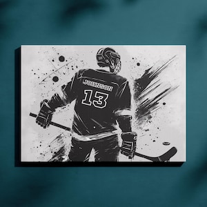 Personalized Hockey Poster | Editable Canva Template | Hockey Wall Art | Custom Hockey Jersey Print | Custom Hockey Sign | Hockey Wall Decor