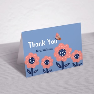 Tarjeta de agradecimiento personalizada para maestros / Tarjeta de agradecimiento para guardería editable / Tarjeta de regalo para maestros con nombre personalizado / Plantilla de Canva editable