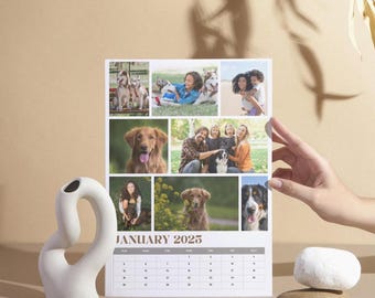 January 2025 Photo Calendar | Editable Canva Template | January 2025 Wall Poster | Calendar Poster Wih Your Photos | Personalized Gift Idea