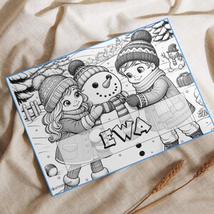Personalized Name Coloring Templates - Fun Winter Coloring Collection  | 6 in 1 Bundle | Color Your Name Templates | Name Colorings for Kids