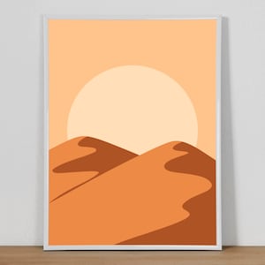 Sand Dunes | Sunset | Sun | Warm | Digital Print | Digital Art | Boho | Minimalist