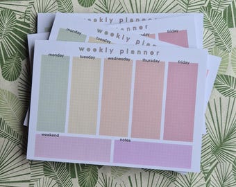 A5 weekly planner in rainbow colors, German and English, notepad for weekly planning with a daily overview | Made in Switzerland