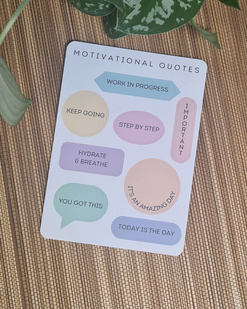 Sticker Sheet | Motivational Quotes | Work Motivation | Keep Going ...