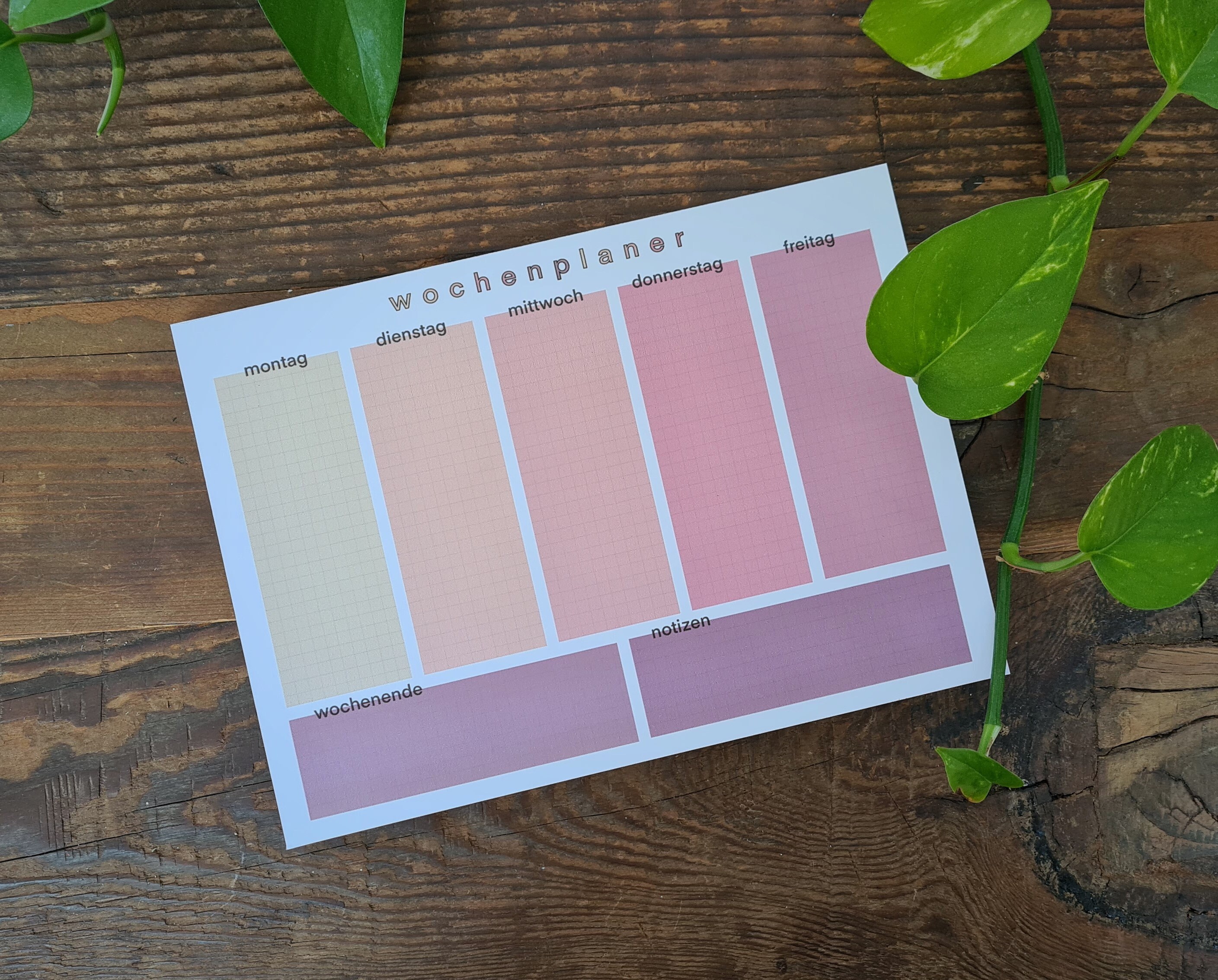 Weekly Planner Desk Planner Warm Shades Planner Notepad Etsy