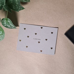I love you | Gold und Naturtöne | A6 Karte | Valentinstag | Made in Switzerland