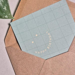 A6 birthday card in green | Checked Happy Birthday card | Greeting card | Made in Switzerland