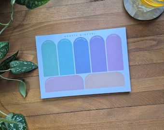 A5 colored weekly planner | Notepad for weekly planning | Daily overview | Notes | Weekend | Made in Switzerland