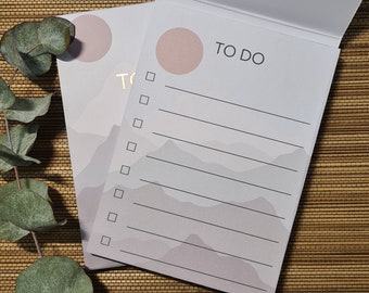 Special to-do list notepad in boho style with golden details, Made in Switzerland