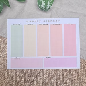 A5 weekly planner in rainbow colors | Notepad for weekly planning | Daily overview | Notes | Made in Switzerland