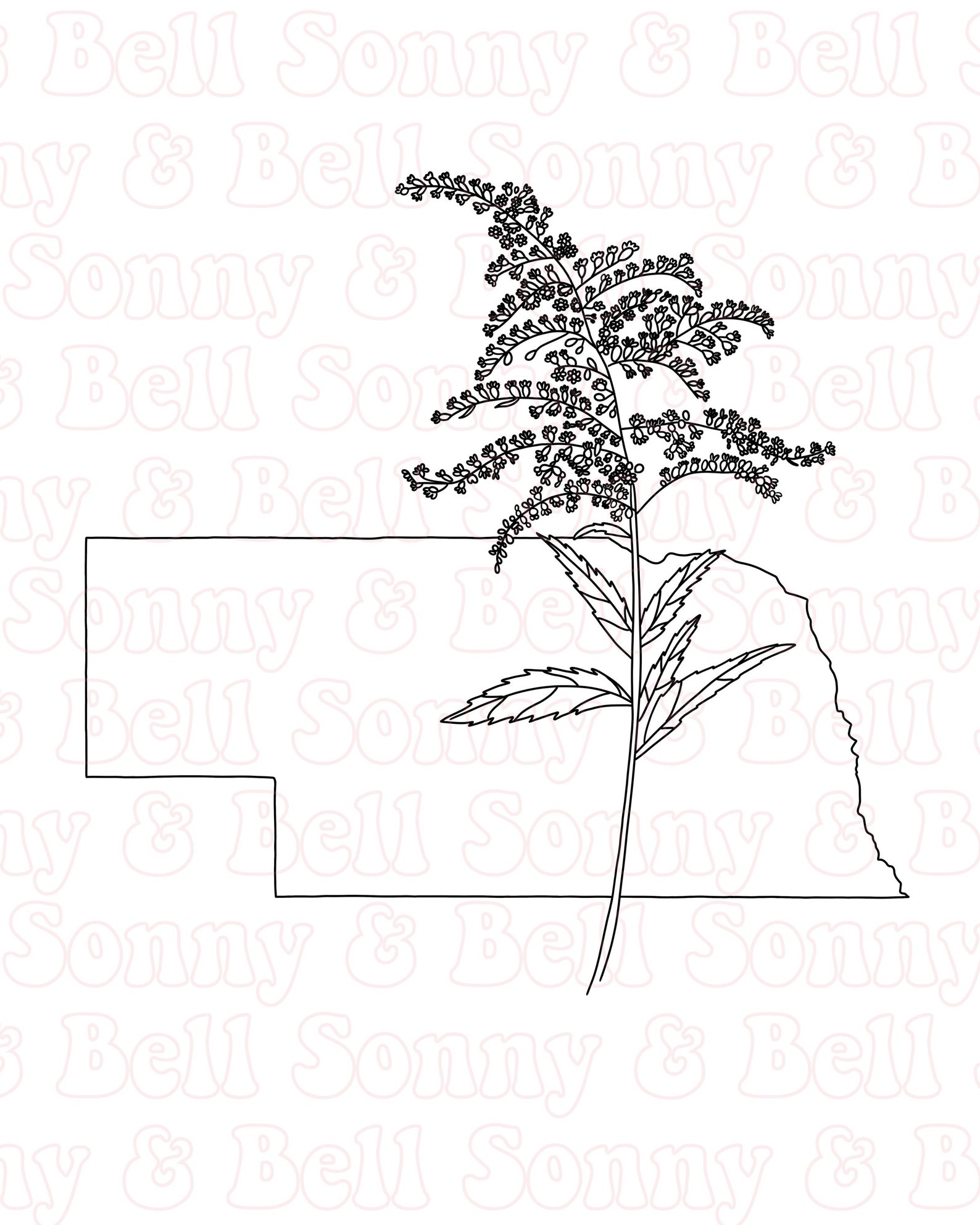 Nebraska State Flower Goldenrod Wall Art Print Boho | Etsy