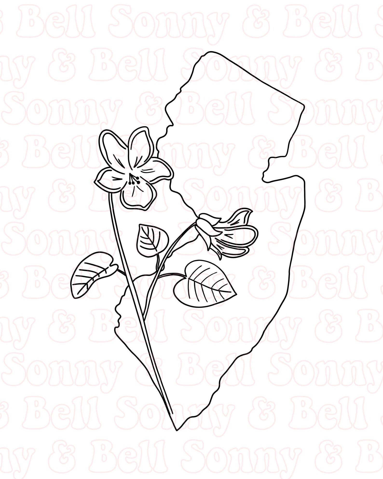 New Jersey State Flower Violet Wall Art Print Boho Etsy