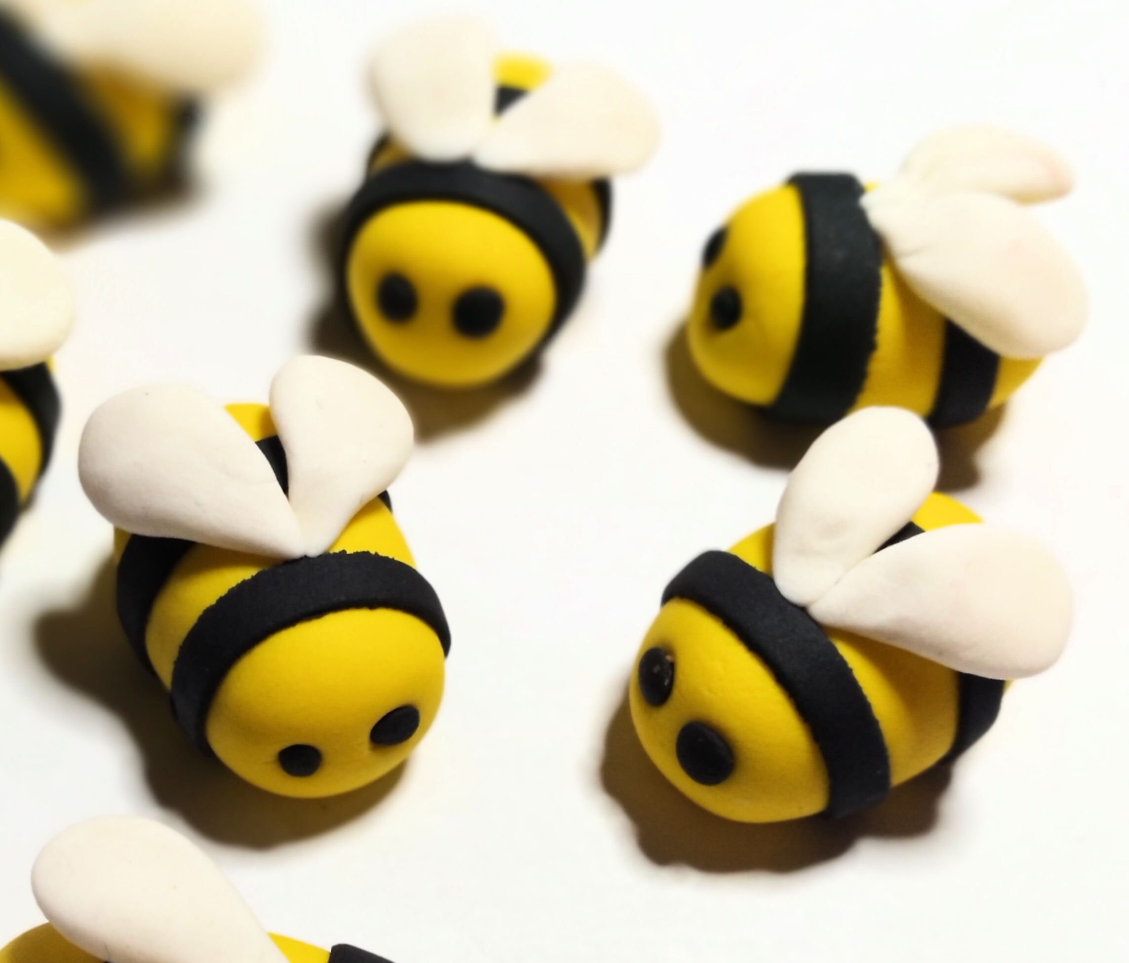 Fondant / Gum Paste Bees Cake or Cupcake Topper. Edible Bees Etsy