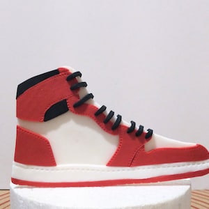 Fondant sneaker cake topper. 6 inch 2D basketball shoe cake decoration