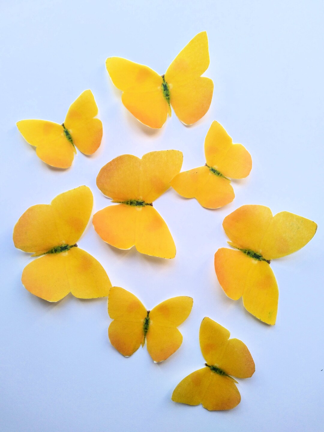 16 Yellow Wafer Paper Butterflies. Edible Topper for Cake and Cupcake