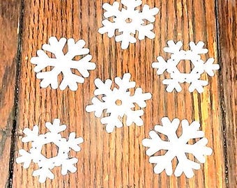 2" wafer paper snowflakes.  Wafer snowflakes cake, cookie, hot chocolate, cupcake topper.