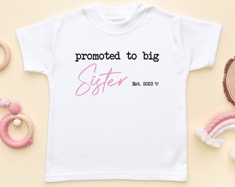 Big Sister Toddler Personalised Shirt Sisters Kids Clothing Cute Personalized T-Shirt Gift Siblings Kids Top Older Sister Tee