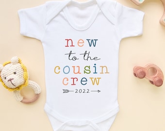 New To The Cousin Crew Baby Onesie Cousin Baby Bodysuit Cute Kids Clothing Toddler Baby Grow Vest Pregnancy Announcement Cousin Siblings