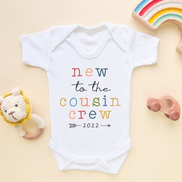 New To The Cousin Crew Baby Onesie Cousin Baby Bodysuit Cute Kids Clothing Toddler Baby Grow Vest Pregnancy Announcement Cousin Siblings