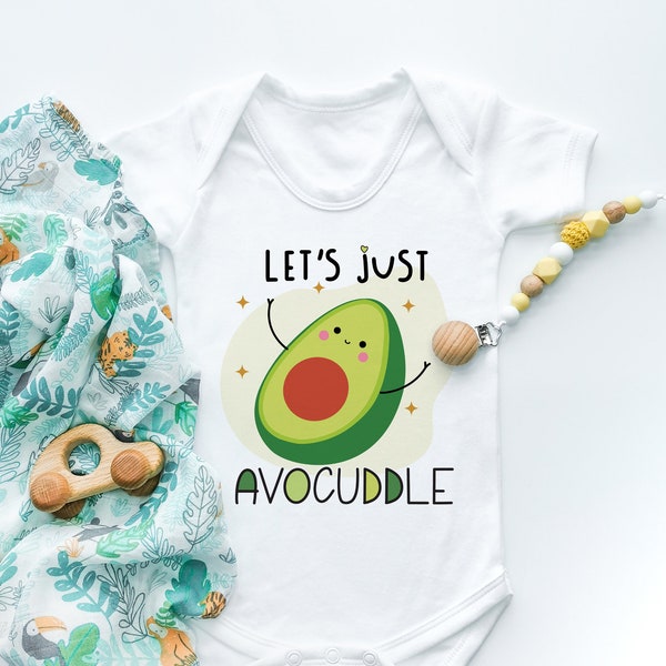 Let's Just Avocuddle Baby Onesie Bodysuit Funny Avocado Baby Bodysuit Cute Quote Toddler Shirt Cute Baby Shower Gift Hipster Baby Onesie