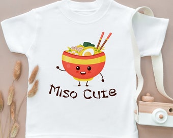 Miso Cute Toddler Shirt Funny Kids Clothing Cute Baby Shirt Toddler T-Shirt Gift Idea Funny Ramen Quote Kids Top Baby Tee