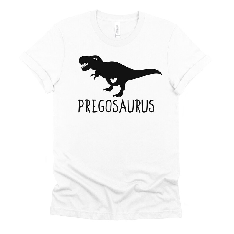 Pregosaurus Shirt Pregnancy T Shirt Funny Pregnant Tee White