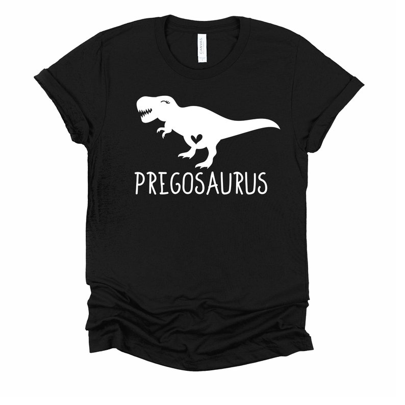Pregosaurus Shirt Pregnancy T Shirt Funny Pregnant Tee Black