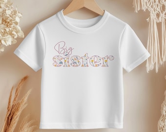 Promoted to Big Sister T-Shirt, Sibling Reveal Girl Tee, New Baby Gift