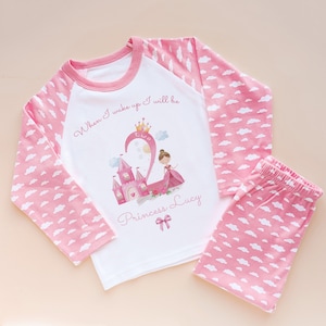 When I Will Wake Up I Will Be Two Personalised Pyjamas Set - Princess Theme Pyjama - Second Birthday PJs