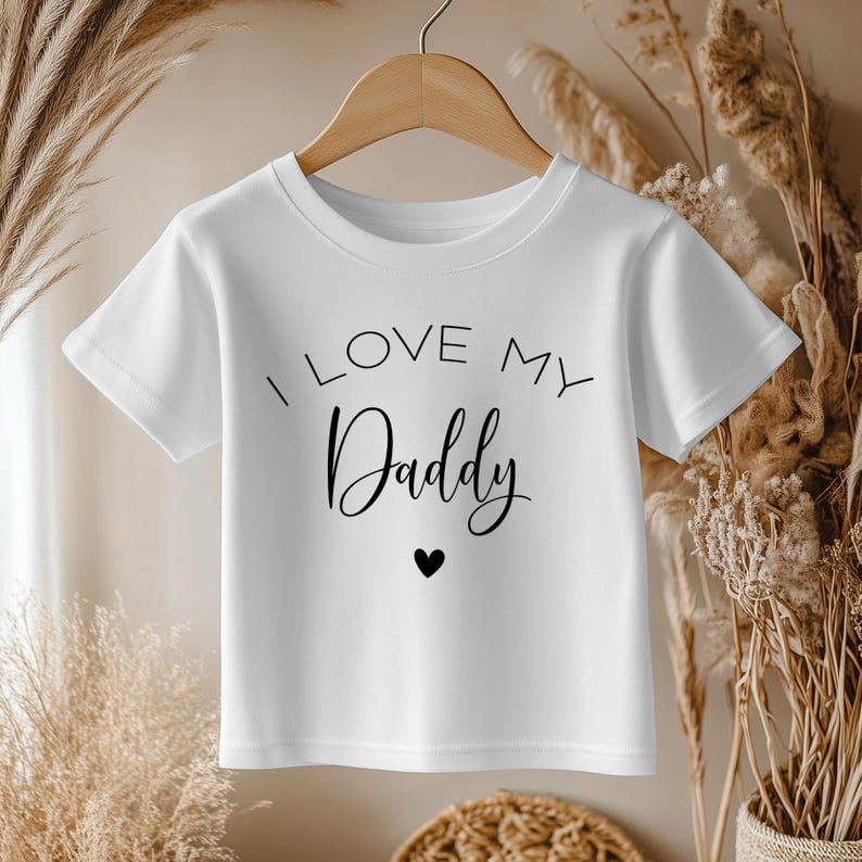 Personalised Toddler Birthday T-Shirt, I Love My Daddy Kids Tee, Party Gift immagine 1