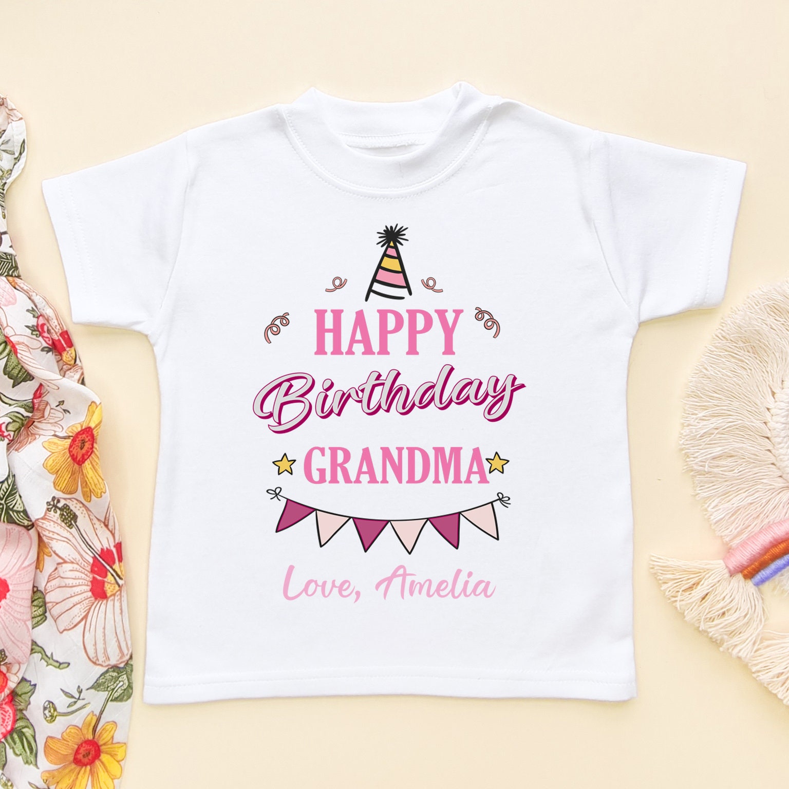Feliz cumpleaños abuela Niña Camisa para niños pequeños Camiseta