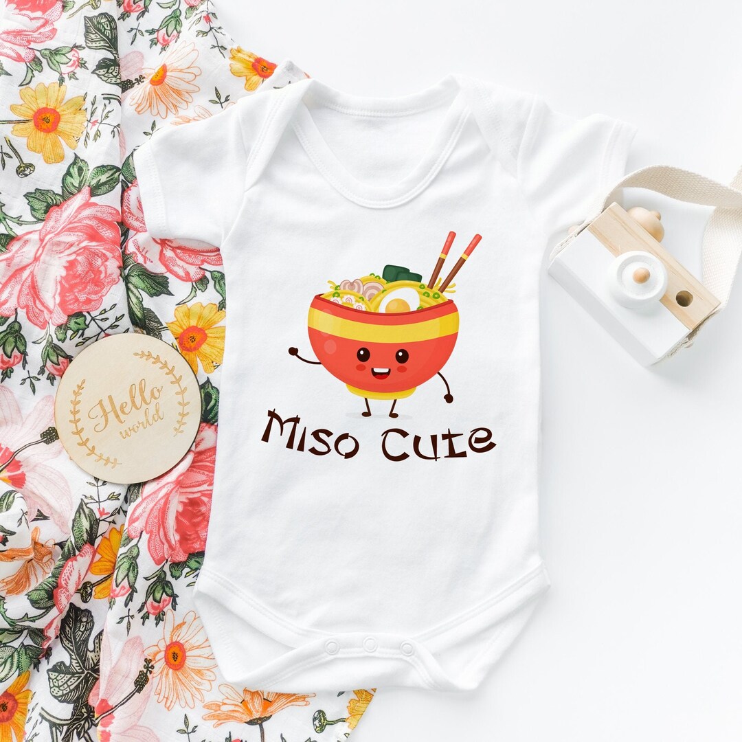 Miso Cute Baby Onesie Bodysuit Funny Ramen Cute Kids Clothing Toddler