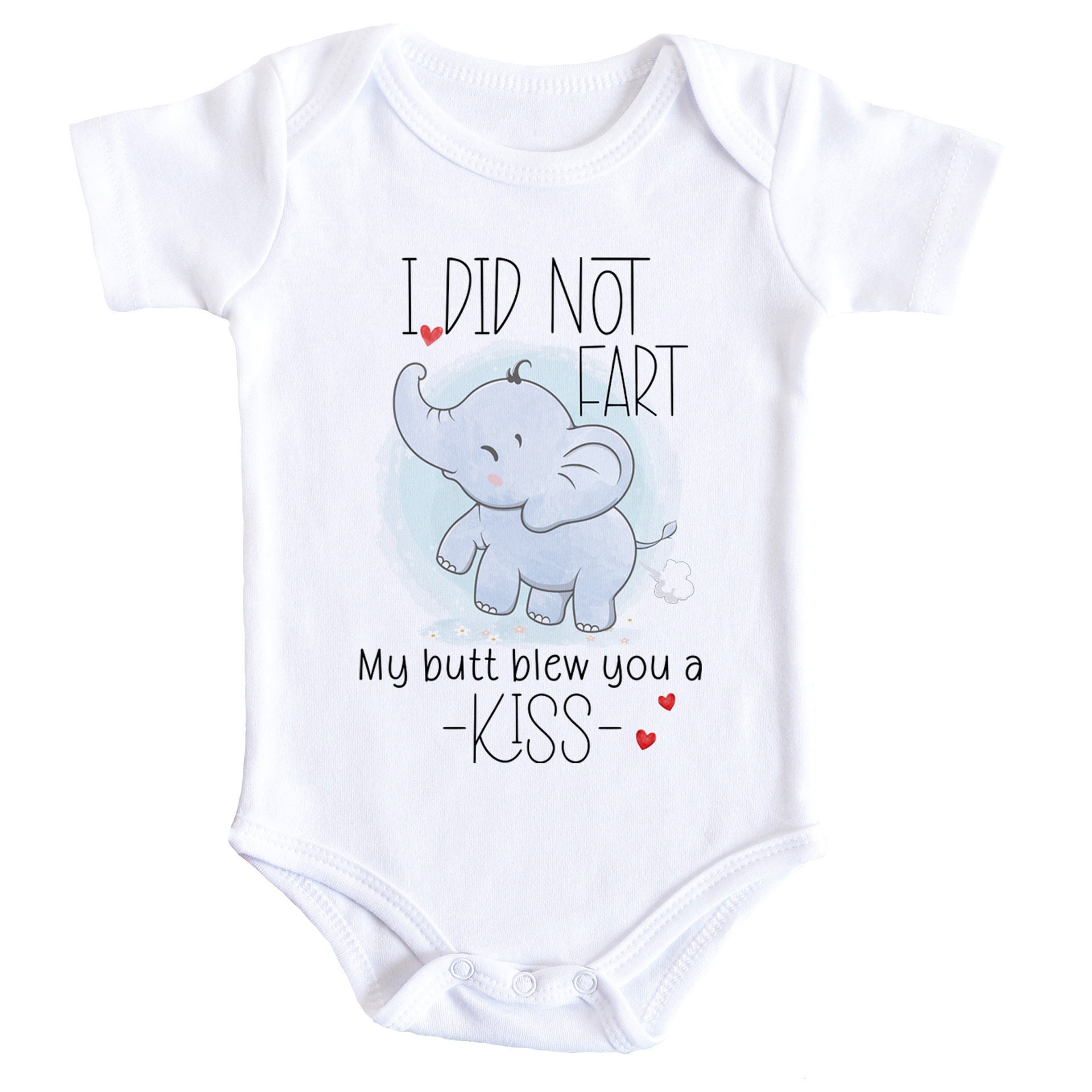 I Did Not Fart Funny Baby Onesie Cute Elephant Baby Bodysuit Etsy