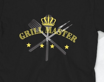 Grill Master, King of the BBQ, bbq master, funny chef shirt, bbq shirt, gift for him, fathers day shirt, Short-Sleeve Unisex T-Shirt