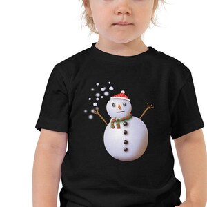 Toddler Snowman Christmas Winter Cute Snowing Winter Wonderland Short Sleeve Tee
