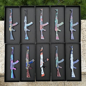 Rare Skin Ak-47 Collection Tiny Metal CS2 AK47 Craft CSGO Gamer Christmas Gift