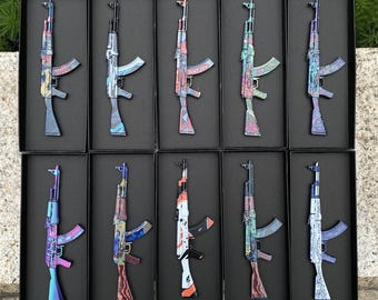 Rare Skin Ak-47 Collection Tiny Metal CS2 AK47 Craft CSGO Gamer Christmas Gift