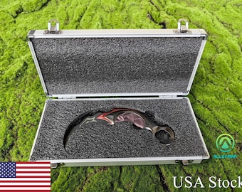 Reaver Karambit Reaver Skin Knife Red Karambit Trainer Cosplay Prop Luminous Version Val Karambit USA Stock Gamer Gift 17CM/6.7"