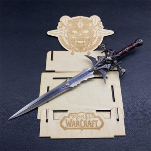 Lich King Arthas Frostmourne Sword Metal Miniature For Game Room Decoration 30CM/11.8" With Display Holder image 8