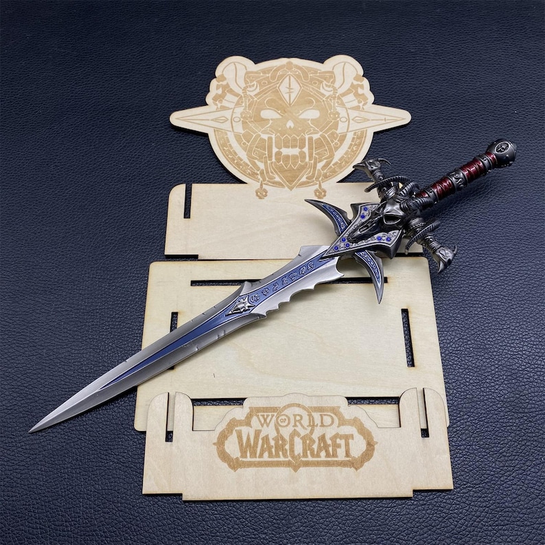 Lich King Arthas Frostmourne Sword Metal Miniature For Game Room Decoration 30CM/11.8" With Display Holder image 8