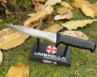 Resident Evil 4 Leon Scott Kennedy Primal Knife Metal Prop With 3D Printed Holder
