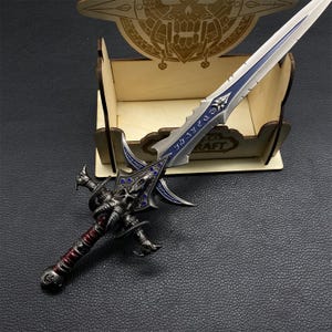 Lich King Arthas Frostmourne Sword Metal Miniature For Game Room Decoration 30CM/11.8" With Display Holder image 6