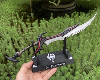 Handmade  1/3 Scale Skyrim Daedric Sword Metal Craft For Display With 3D Printed Stand