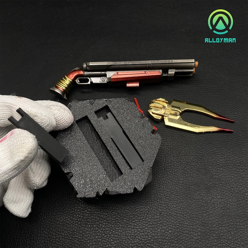 Fucile da caccia Super Shotgun dipinto a mano, 15 cm/5,8" in miniatura in metallo, replica fatta a mano del fucile da caccia Super Shotgun, con supporto, regalo per lui immagine 7
