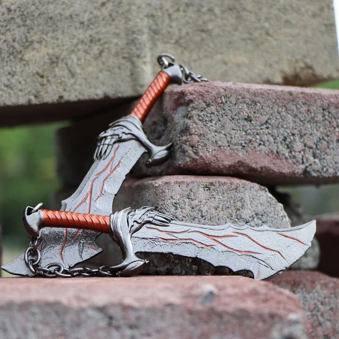 God of War Kratos Chaos Blades Metal Mini Replica Kratos Sword Etsy UK